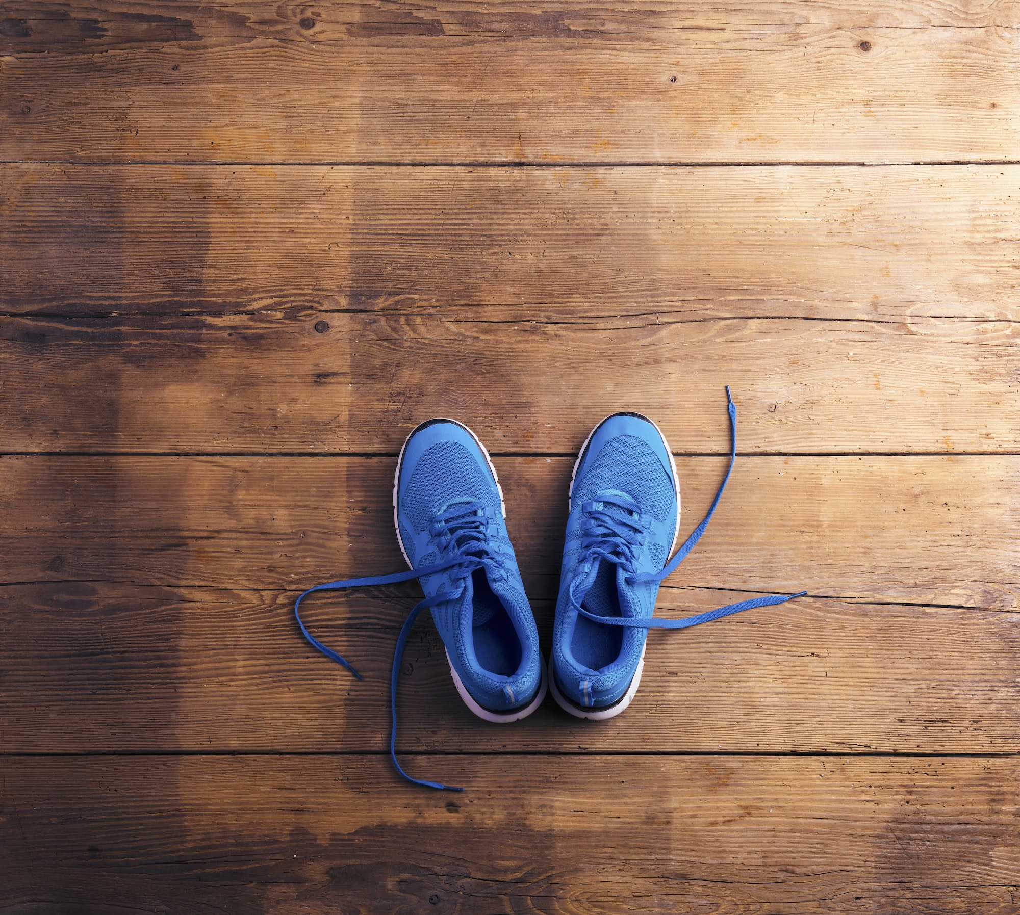 Running shoes on the floor